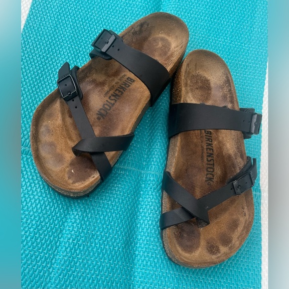 ✨🥳Birkenstock Mayari Birko-Flor Black Adjustable Straps and Cork Footbed Sandals - Picture 10 of 11